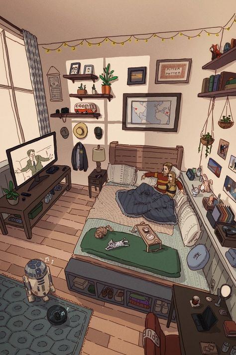 Bedroom Drawing, Cabin Art, Jr Art, Isometric Art, Japon Illustration, Anime Room, House Drawing, Environment Concept Art, Anime Scenery Wallpaper