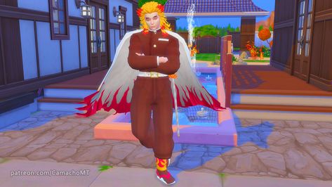 Kyōjurō Rengoku from Demon Slayer (Kimetsu no Yaiba) in Sims 4 You can download my sims or watch more pictures in my patreon Patreon.com/CamachoMT Rengoku Sims 4 Cc, Sims 4 Anime, My Sims, Demon Slayer Kimetsu No Yaiba, Sims 4 Cc, Kimetsu No Yaiba, The Sims 4, The Sims, Sims 4