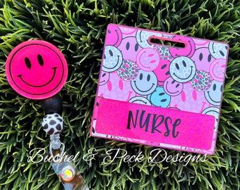 This badge buddy with make you smile! Available as a set, buddy, or reel in 4 sizes. Badge Buddies, Badge Buddy, Pink Retro, Registered Nurse, You Smile, Badge Reel, Rhode Island, Make You Smile, Hot Pink