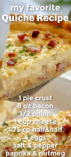 Pie Crust Quiche, Classic Quiche, Keto Quiche, Quiche Lorraine Recipe, Easy Quiche, Breakfast Quiche Recipes, Quiche Recipes Easy, Bacon And Cheese, Breakfast And Brunch