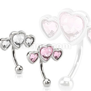 Piercing Arcade, Eyebrow Piercing Jewelry, Curved Eyebrows, Eyebrow Jewelry, Piercing Labret, Belly Piercing Ring, Button Piercing, Piercing Septum, Triple Heart