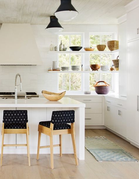 Shelves In Front Of Kitchen Window, Becki Owens Kitchen, Kitchen Ikea, Fabulous Kitchens, Cabinet Finishes, Classic Kitchen, Kitchen Design Trends, Kitchen Farmhouse, Modern Shelving