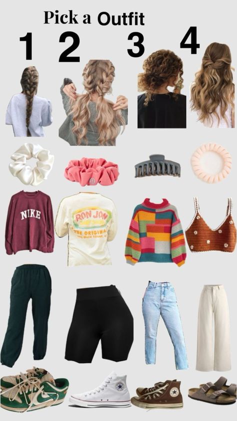 Pick a fit School Outfits Beachy, Pick A Outfit, Preppy Outfits Aesthetic, Cute Back To School Outfits, Pick An Outfit, Aesthetic Nike, Cute Sweater Outfits, Preppy Outfits For School, A Outfit