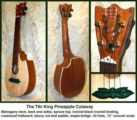 Built by Tiki King in 2006. As far as I know, this is the first Pineapple shaped ukulele ever built to feature the cutaway. In the Tiki King Collection. . . . . . . . . #ukulele #uke #ukulelemaker #ukuleledesign #ukemaker #ukeplayer #handmadeukulele #ukuleleplayers #ukuleleart #ukeart #tikiculture #ukeculture #ukuleleculture #ukulelelife #ukelife #tikiking Pineapple Ukulele, Ukulele Design, Ukulele Art, Tiki Head, 3d Software, Ukelele, Ukulele, Pineapple, I Know