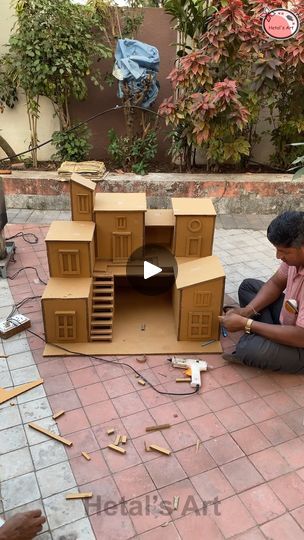 Cardboard House Model, House With Cardboard, Hetal's Art, Miniature Model, A Dream, Real Life, Dream House, Miniatures, Building