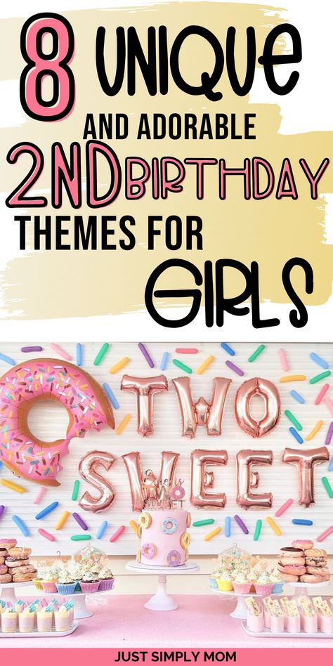 Turning two is a major milestone and definitely deserves a big celebration! Here are 8 of the best 2nd birthday party themes for girls! 2nd Birthday Themes, 2nd Birthday Party Ideas, Birthday Themes For Girls, Toddler Birthday Party Themes, 2nd Birthday Party For Girl, Theme Inspiration, Second Birthday Ideas, Toddler Birthday Party, 2nd Birthday Party Themes