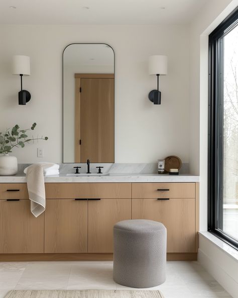 Neutral tones, natural materials, and black fixtures come together beautifully in these bathroom designs. The serene color palette and modern accents create a spa-like atmosphere that’s both elegant and relaxing. Perfect inspiration for your next bathroom makeover. 🚿✨ #bathroom #bathroominspo #bathroomideas #bathroomgoals #bathroomdecor #interiorinspiration #interior123 #interior2you #minimalistinterior #minimalisthome #minimalisthomedecor #organicmodern #homeinspo #roomforinspo #interior... Spa Bathroom Interior Design, Japandi Home, Japandi Design, Japandi Interior, Bathroom Goals, Japandi Style, Scandinavian Living, Bathroom Spa, Modern Accents