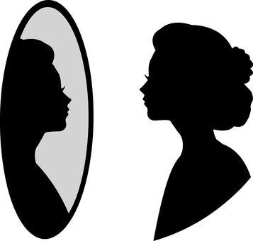 Mirror Woman Silhouette, #Mirror, #Silhouette, #Woman Inspirational Quotes For Students, Couple Silhouette, Lino Cut, Positive Body Image, Girl Silhouette, Shadow Art, Cute Couple Art, Woman Silhouette, Mirror Image