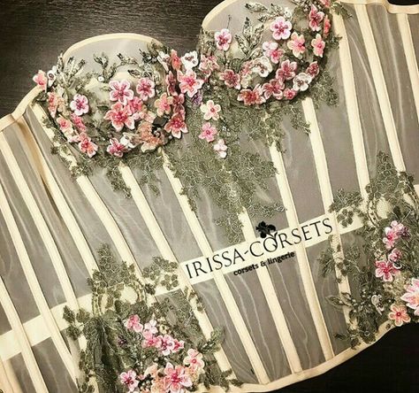 Corset Textiles, Applique Corset, Corset Art, Flower Corset, Rose Corset, Wedding Dress Diy, Embroidery Wedding Dress, Diy Outfits, Bridal Corset