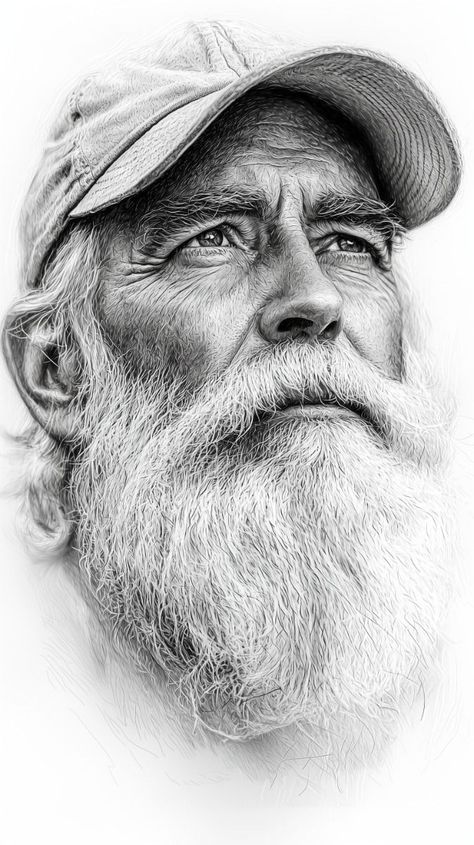 Realistic Face Drawing, Jesus Art Drawing, Old Man Portrait, Realism Tattoos, Ink Pen Art, Pencil Portrait Drawing, Pencil Drawings For Beginners, Art Charcoal, Art Photography Portrait