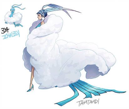 334.Altaria by tamtamdi Pokemon Human Form, Gijinka Pokemon, Pokemon People, Pokemon Gijinka, Pokemon Oc, Pokemon Cosplay, Pokemon Eevee, All Pokemon, Pokemon Fan Art