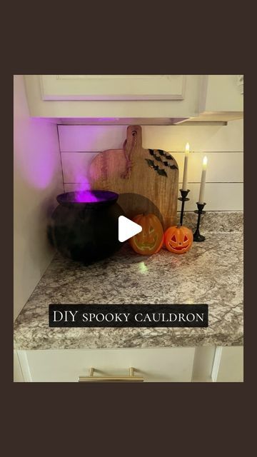 Morgan Winton on Instagram: "DIY diffuser cauldron! 🎃 Comment Halloween and I’ll send you links to everything I used!👻 I know it’s super early but these cauldrons always sell out. So get them early!🎃 Here’s a super easy way to add some spookiness to your home for Halloween! Get a cauldron, add a diffuser, and that’s it!! I got a cauldron that would change colors so I could do Halloween themed colors!!👻🎃  #diyhomedecor #diydecor #falldecorations #diyfalldecor #falldecoratingideas #fallhomedecor #falldecorating #halloweendecor #diyhalloween #halloweendecoration #spookyseason #halloweendiy #halloweeniscoming #spookyseason👻" Diy Witches Cauldron With Diffuser, Diffuser Cauldron, Adams Family Halloween, Witch Diy, Diy Outdoor Decor, Halloween Drinks, Fall Thanksgiving Decor, Halloween Decorations Indoor, Fall Outdoor Decor