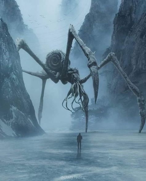 Apocalypse Landscape, Dark Creatures, Giant Spider, Kaiju Art, Horror Monsters, Cosmic Horror, Alien Concept Art, Monster Concept Art, Alien Creatures