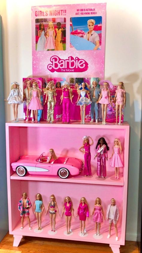 Barbie Display Ideas, Barbie Doll Display, Barbie Movies List, Movie Display, Barbie Display, Aqua Barbie Girl, Barbie Doll Collection, Barbie Storage, Aqua Barbie