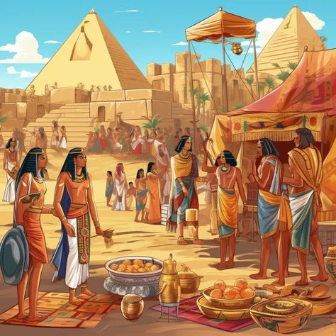 Egyptian Village, Ancient Egypt Culture, Egypt Civilization, Ancient Palace, Village Drawing, Life In Egypt, Egypt Concept Art, Egiptul Antic, Astronaut Wallpaper