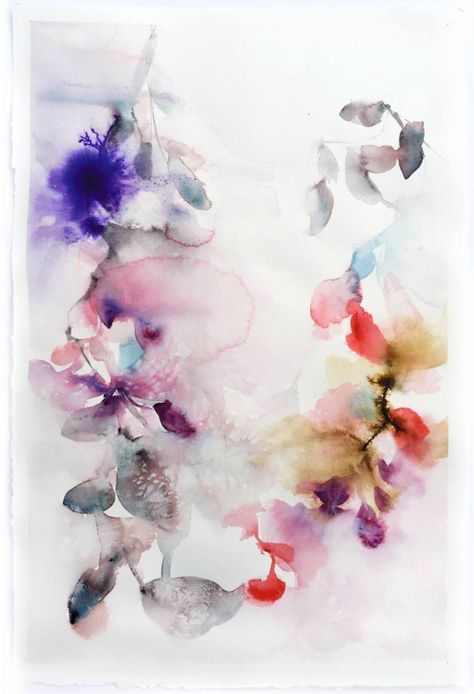 Waterbrush Art, Marta Spendowska, Watercolour Florals, Earth And Sky, Representational Art, Flower Watercolor, Textile Designer, Floral Abstract, Watercolor Artists