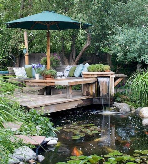 Outdoor Water Features, Pond Fish, Backyard Water Feature, Piscina Natural, Pond Design, Diy Water, Have Inspiration, Ponds Backyard, Garden Pictures