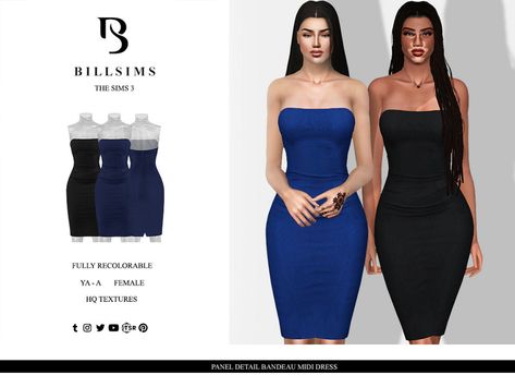 Sims 4 Bodycon Dress, Sims 4 Party Outfits, Sims 4 Midi Dress, Sims 4 Cc Clothes The Sims Resource Hair, Sims4 Cc Clothing Female Dress, The Sims 4 Cc Dress, Sims 4 Women Clothing Cc, The Sims Resource Clothing, Sims 4 One Shoulder Dress