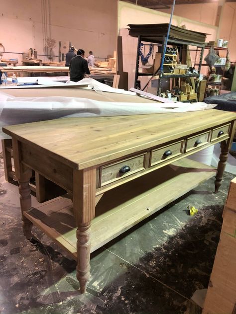 How I Realized My Kitchen Island Dream without Spending a Fortune - Viet World Kitchen Kitchen Without Island, Diy Rustic Kitchen, French House Plans, Kitchen Island Tops, Rustic Kitchen Tables, Mobile Kitchen Island, French Farmhouse Kitchen, Kitchen Island On Wheels, Kitchen Island Plans