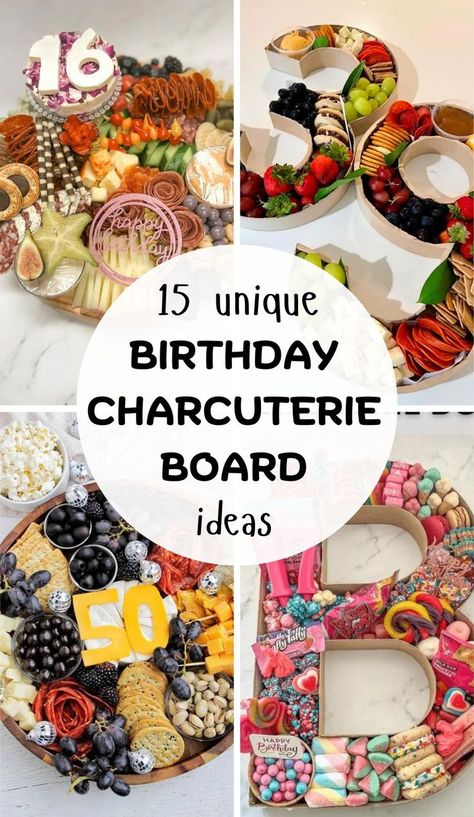 Unique Birthday Charcuterie Board Ideas Birthday Charcuterie Board Ideas, Dessert Charcuterie Boards, Birthday Party Appetizers, Birthday Charcuterie Board, Unique Charcuterie Board Ideas, Birthday Charcuterie, Birthday Appetizers, Unique Charcuterie Board, Unique Charcuterie