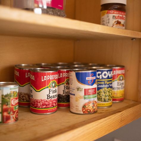 Why Haven't We Been Storing Canned Food Like This All Along? on Food52 Can Good Storage Ideas, Canned Good Storage, Clean Pantry, Emergency Food Kit, Salmon Fishcakes, Pantry Can Organization, Canned Foods, Pantry Drawers, Canned Food Storage