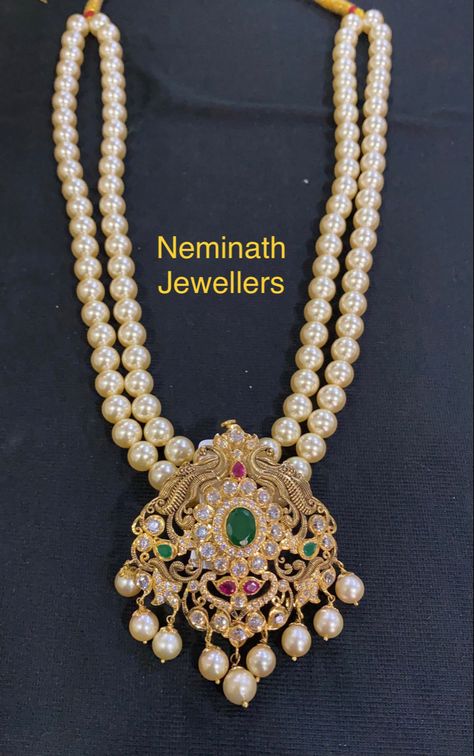 @ Neminath Jewellers Durga Mata, Engagement Saree, Pearls Jewellery, Gold Ideas, Chain Locket, Silk Thread Bangles Design, Pearl Mala, Wedding Jewelry Sets Bridal Jewellery, Thread Bangles Design