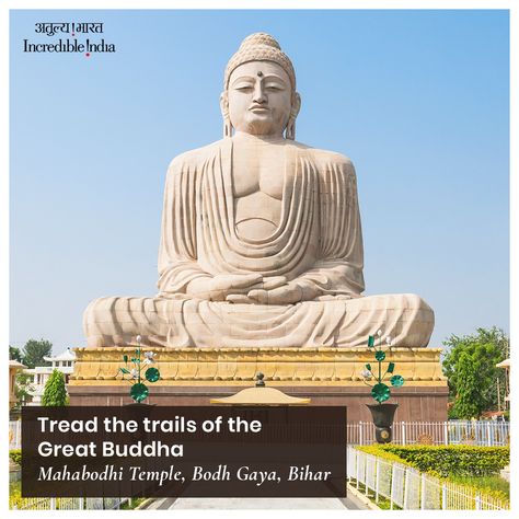 https://www.instagram.com/p/CDjLCwggjva/?igshid=7yd3x6co04xt Bodh Gaya Temple Bihar, Bodh Gaya Temple, Mahabodhi Temple Bodhgaya, Bodhgaya Temple, Bihar Tourism, Buddha India, Mahabodhi Temple, Gaya Bihar, Large Buddha Statue