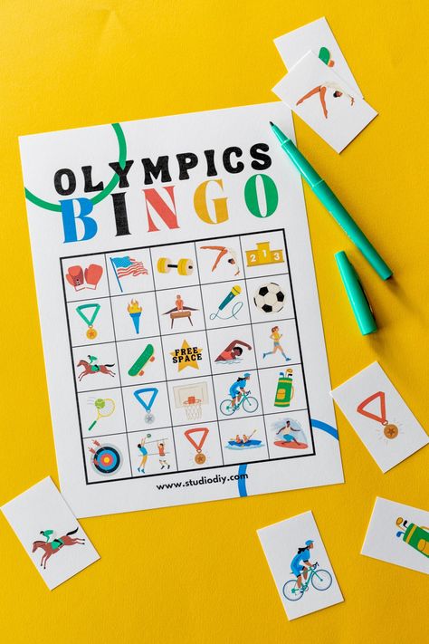 This Free Printable Summer Olympics Bingo will get the whole family excited to watch the Olympic games! These athletic events happen just every four years, so take advantage and support the athletes while enjoying a little friendly competition! To make this Olympic bingo cards reusable, you can laminate them and use them over and over … Olympic Printables, Summer Olympics Crafts, Olympic Themed Activities, Summer Olympics Activities, Summer Olympics Party, Winter Olympics Activities, Preschool Olympics, Olympic Games For Kids, Olympic Theme Party