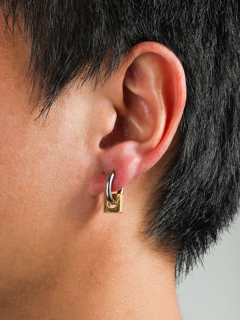 Gold Fashionable   Zinc  Dangle Embellished   Jewelry Mens Dangle Earrings, Best Earrings For Men, Shein Men, Minimal Earrings, Geometric Decor, Mens Chain Necklace, Watches Unique, Men Earrings, Chains For Men