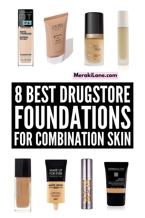 Dry and Oily: 8 Best Foundations for Combination Skin Best Foundation For Combination Skin, Best Drugstore Foundation, Foundation For Dry Skin, Medium Coverage Foundation, Foundation For Oily Skin, Velvet Skin, Best Foundations, Apply Foundation, Drugstore Foundation