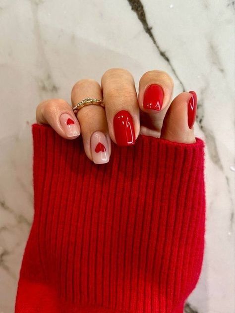 February Nails, Simple Gel Nails, Minimal Nails, Cute Gel Nails, Nagel Inspo, Heart Nails, Funky Nails, Minimalist Nails, Chic Nails