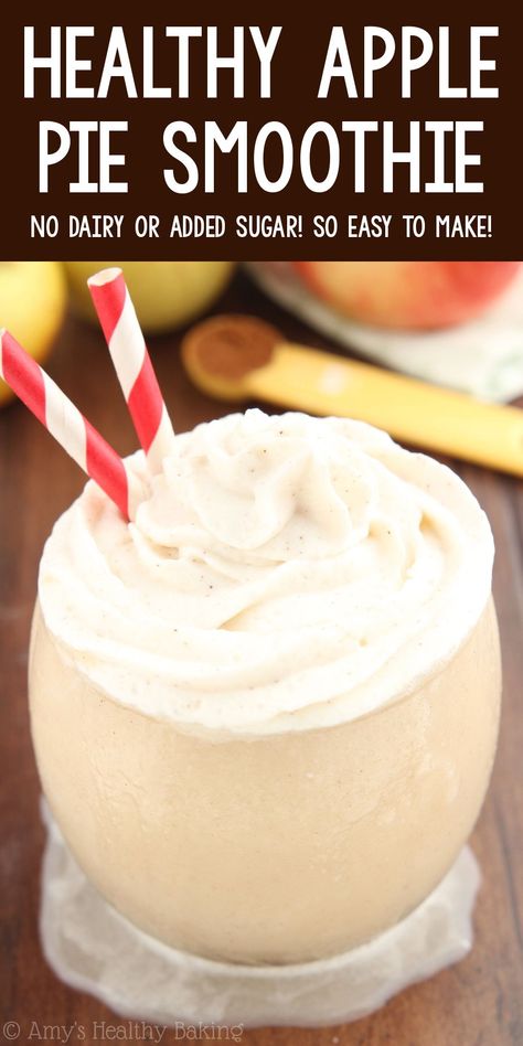 Healthy Apple Pie Smoothie – SO good! It tastes just like the pie & is only 73 calories! ♡ healthy apple breakfast smoothie recipe. simple clean eating apple smoothie. low calorie apple smoothie no added sugar. Healthy Apple Breakfast, Smoothie Low Calorie, Healthy Apple Pie Smoothie, Smoothie Apple, Simple Clean Eating, Apple Recipes Easy Healthy, Apple Smoothie Recipes, Fall Smoothies, Healthy Apple Pie