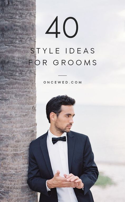 40 Ideas for the Stylish Groom - Once Wed Modern Groom Attire, Groom Tux, Modern Groom, Wedding Cufflinks, Groom And Groomsmen Attire, Preowned Wedding Dresses, Groomsmen Attire, Groom Wear, Wedding Business