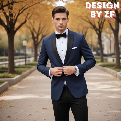 Black And Navy Blue Suit, Navy Groom Tuxedo, Navy Blue Suit Men Color Combinations, Trending Suits, Navy Blue Suit Men, Blue Tuxedo Wedding, Black Tuxedo Wedding, Navy Blue Tuxedos, Navy Groom