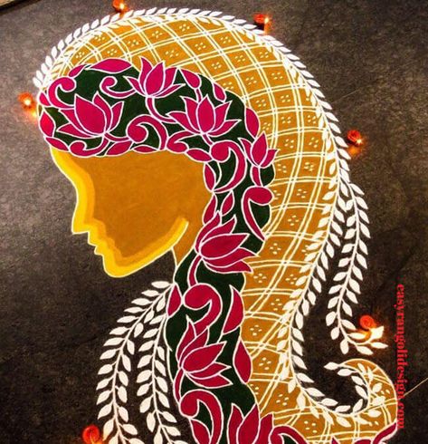 50 Face Rangoli Designs (Rangoli Ideas) - October 2019 Face Rangoli Designs, Face Rangoli, Diwali Painting, Rangoli Designs For Competition, Designs Rangoli, Indian Rangoli Designs, Dot Rangoli, Rangoli Designs Simple Diwali, Latest Rangoli