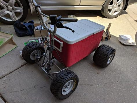 Cooler Go Kart, Cooler Kart, Coleman Cooler, Plastic Bathtub, Tool Box On Wheels, Go Kart Plans, Car Cooler, Cool Bar Stools, Candy Cart