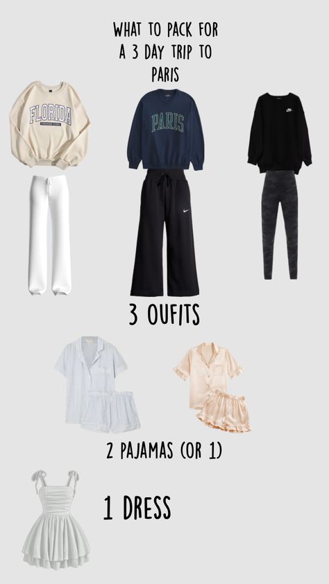 What to pack for Paris!✈️🤍 What To Pack For Paris, Trip Packing List, 3 Days Trip, Trip Packing, Planner Tracker, Road Trip Packing, One Day Trip, Packing List For Travel, What To Pack