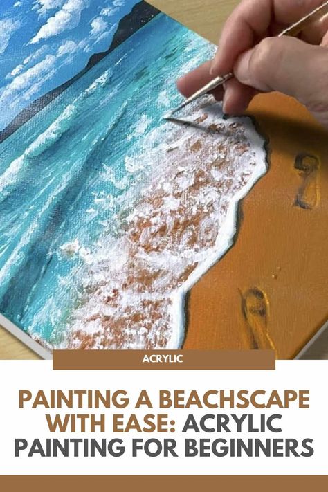 The beach is a place of tranquility and natural beauty, making it a wonderful subject for a painting. In this article, we'll explore an easy and approachable way for beginners to paint a serene beachscape. With the use of acrylic paints, you can capture the essence of the beach and create a stunning artwork that reflects the soothing atmosphere of this coastal haven. So let's dive into the world of acrylic painting and embark on a creative journey by painting a picturesque scene of the... How To Paint An Ocean Scene, How To Paint A Beach Scene For Beginners, Paint Beach Scene Easy, Painting Beach Easy, How To Paint Beach Scene Easy, Painted Beach Scenes, Easy Beach Painting For Beginners, Beach Acrylic Painting Easy, Painting Beach Scenes