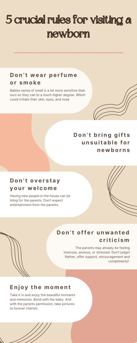 An infographic with 5 crucial rules for visiting a newborn. Diet For Children, Newborn Needs, Sneeze Guards, Sneeze Guard, The Best Skincare, Daycare Center, Assignment Writing, Childcare Center, Best Skincare