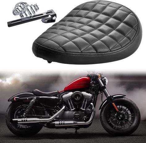 comfy bobber seat Harley Sportster Bobber, Black Motorbike, Bobber Seat, Sportster Bobber, Harley Sportster, Bobber Chopper, Square Pattern, Chopper, Saddle