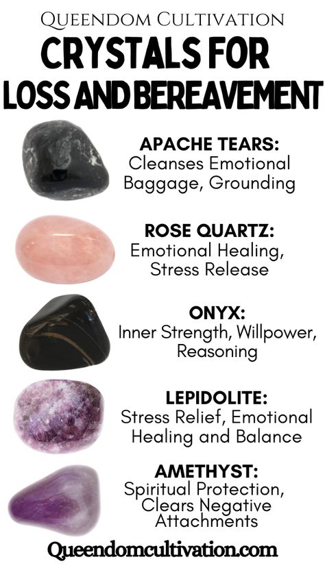 Use these crystals to lift the weight of grief on the mind and heart. The 4x6 inch Mylar Holographic Resealable Bag includes:(1) Crystal Info Card(1) 3x4 White Organza Jewelry Drawstring Bag(5) Crystals: Apache Tears, Rose Quartz, Onyx, Lepidolite and Amethyst. Crystals For Inspiration, Crystals For Funerals, Crystals To Carry Daily, Christian Crystals, Crystals For Creativity, Witch Crystals, Organza Jewelry, Crystals Meanings, Best Healing Crystals