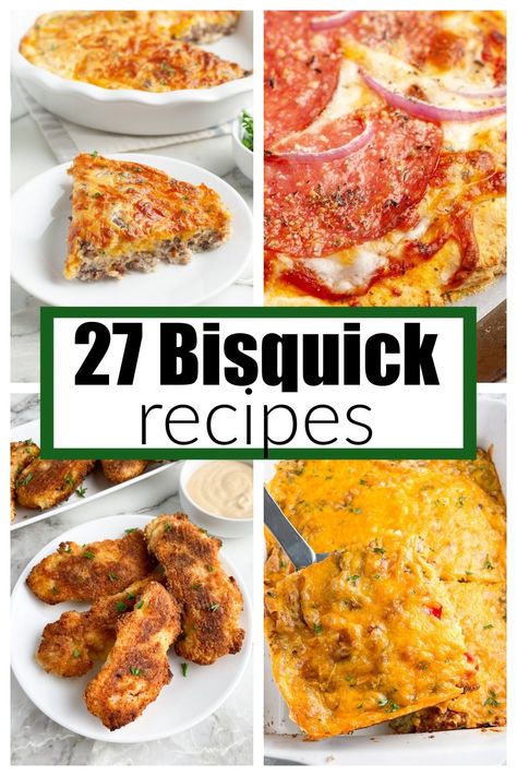 27 Best Bisquick recipes to make with Bisquick baking mix. From Bisquick chicken tenders, Bisquick cinnamon rolls, Bisquick cheeseburger pie and so many more. Dinner Recipes With Bisquick, Recipe For Bisquick, Chicken Recipes With Bisquick, Recipes With Bisquick Dinner, Impossible Bisquick Recipes, Dinner Recipes Using Bisquick, Recipes Using Bisquick Baking, Bisquick Recipes Dinner Chicken, Cinnamon Rolls Bisquick