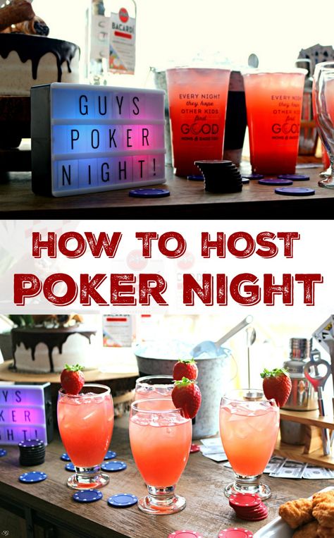 Poker Night Snacks, Adult Party Themes, Bacardi Rum, Poker Party, Poker Tournament, Guys Night, Night Food, Poker Night, Night At Home