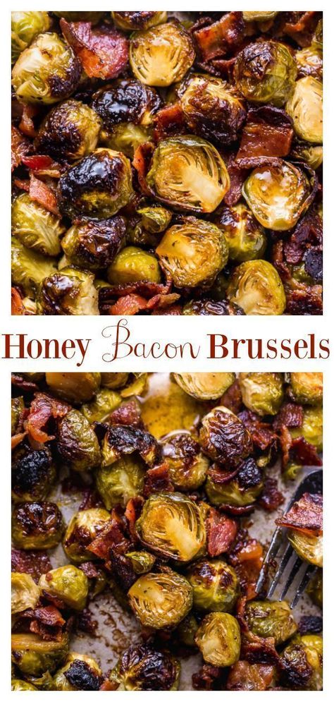 Honey Brussel Sprouts, Homemade Honey Mustard Sauce, Honey Mustard Salmon Recipes, Side Dishes For Thanksgiving, Brussel Sprouts Recipes Easy, Honey Bacon, Dishes For Thanksgiving, Brussels Sprouts With Bacon, Homemade Honey Mustard