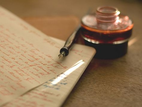 ink pen paper Pen Aesthetic, Tumblr Writing, Aesthetic Letters, I'm With The Band, Dark Academia Aesthetic, Lewis Carroll, Vintage Lettering, Red Ink, Pen And Paper