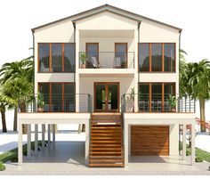 Elevated House Exterior, Small Raised House Plans, Modern Elevated House Plans, Raised House Exterior, House On Stilts Plans, Modern Costal House, Beach House Design Floor Plans, Stilt House Plans Coastal Homes, Stilt House Plans Modern