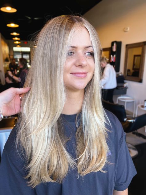 Honey golden blondes natural blonde with money pieces blended blonde teasy lights Blonde With Money Pieces, Long Blonde Hair Cuts, Lived In Blonde, Goddess Beauty, Money Pieces, Blonde Layered Hair, Skincare Lifestyle, Summer Blonde Hair, Blonde Hair Transformations