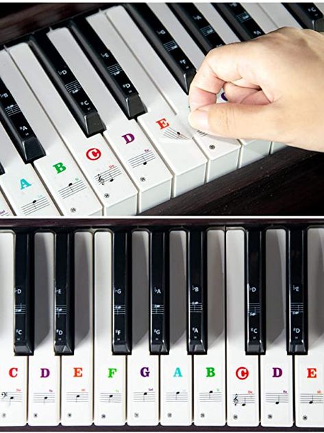 Piano Keys Labeled, Piano Keyboard Notes, Piano Stickers, Music Academy, Piano Practice, Keyboard Stickers, Piano Keyboard, Learn Faster, Piano Keys