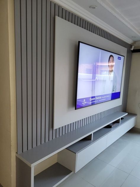 Modern Floating Tv Unit, Tv Wall Stand Ideas, Floating Tv Stands Ideas For Living Room, Floating Tv Wall Panel, Wall Tv Stand Ideas, Floating Tv Console Modern, Floating Tv Unit Modern, Floating Tv Stand Living Room, Floating Tv Cabinet Modern