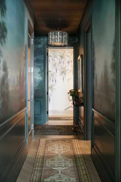 Limewash Plaster, Hallway Narrow, Color Atelier, Gilded Era, Narrow Hallway Decor, Decorative Paint Finishes, Wallpaper Hallway, Hallway Paint, Hall Wallpaper